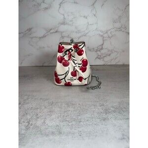 Coach CZ030 Drawstring Wristlet With Cherry Print